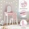 Best Choice Kids Wooden Pretend Play Vanity and Chair Set w/ Mirror – Little Girls Makeup Table with 3 Drawers